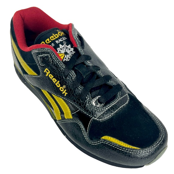 reebok racer black shoes